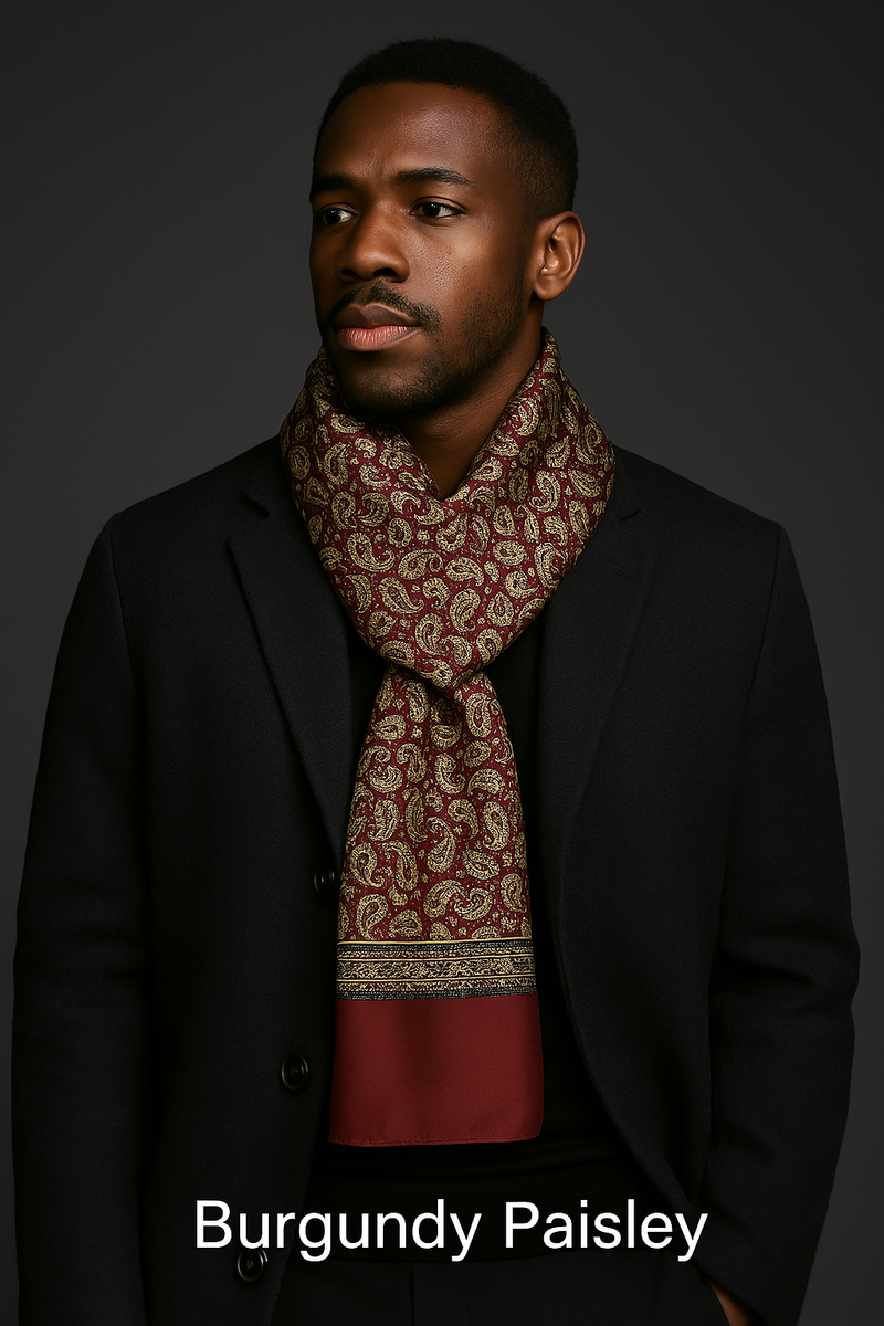 Luxury Mulberry Silk Scarf for Men – Pure Satin Elegance